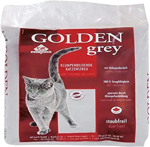 Cominter Animal Health Arena Gatos Aglomerante Golden Grey (14 kg). Tierra para Gatos Absorbente Antiolor de Hasta 2 Meses Uso. Arena Biodegradable Suave de Fibra Vegetal Ecológica.  