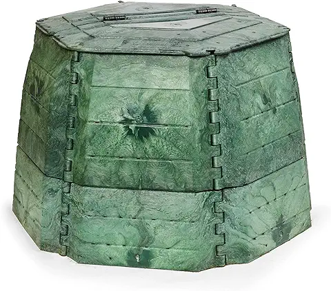Compostador Reciclado BERCA, Color Verde, para Producción de Abono o Humus, 800 Litros.  
