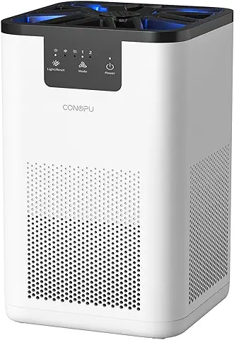CONOPU Purificador De Aire Con Filtro Hepa H13, Air Purifier con Función de Aromaterapia, Purificador De Aire Para Alergias Hogar con Filtración en 3 Etapas, Luz Nocturna CONOPU Purificador De Aire Con Filtro Hepa H13, Air Purifier con Función de Aromaterapia, Purificador De Aire Para Alergias Hogar con Filtración en 3 Etapas, Luz Nocturna