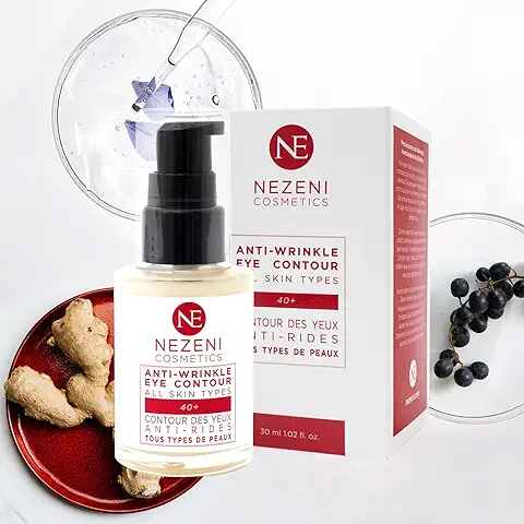 Contorno de Ojos 30ml - Antiarrugas | Párpados Caídos | Antiojeras | Antibolsas | Hidratante con 18 Principios Activos de Nezeni Cosmetics - BAJO CONSERVANTES 2 Años Caducidad Cerrado  