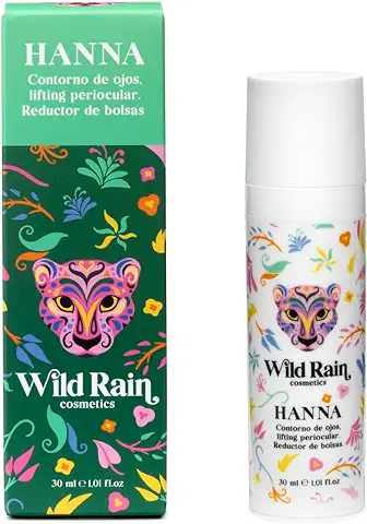 Contorno de ojos Concentrado de ácido Hialurónico y Colageno, Hanna de Wild Rain Cosmetics, 30ml, Ilumina, Reafirma y Revitaliza tu Mirada,elimina las Odiosas Patas de Gallo para Siempre  