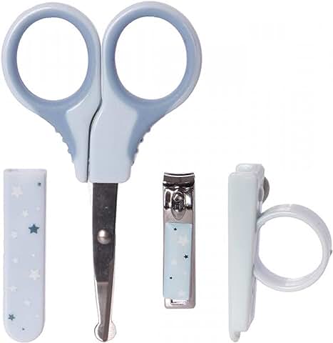 Cortaúñas y Tijeras para Bebé Recién Nacido. Regalo para Bebés. Kit de Manicura Pedicura Portátil con Protector para Dedos. Seguridad, Higiene y Aseo para el Cuidado Infantil.  