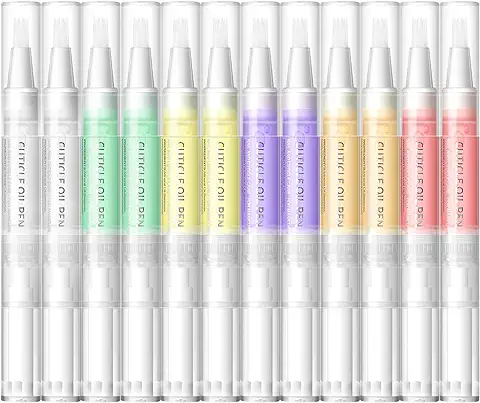 COSCELIA Aceite Cuticulas, 12Pcs Uñas Fortalecedor de Uñas, Cutícula Remover Pen Nail Aceite de Arte para Tratamiento de Uñas  