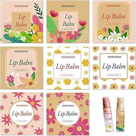 CRASPIRE Etiquetas de Bálsamo Labial 80pcs Etiquetas de Bálsamo Labial Caseras 2 Etiquetas Transparentes de Bálsamo Labial para Tubos Etiquetas Adhesivas de Bálsamo Labial Etiquetas  