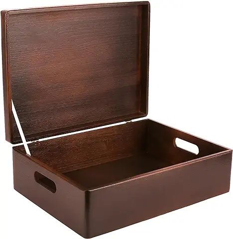 Creative DECO XL Marrón Grande Caja Madera Decorativa Almacenaje | con Tapa y Asas | 40 x 30 x 14 cm (+/-1cm) | Cofre Navidad Decorar Regalo Decoupage | Juguetes, Documentos, Objetos, Herramientas  