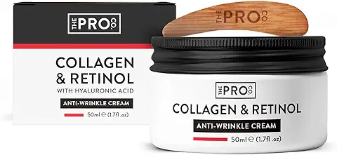 Crema Antiarrugas de Colágeno y Retinol 50 ml - Apta para Veganos - Embalaje Sostenible sin Plástico - Crema Facial Antiarrugas con Ácido Hialurónico - Fabricada en el Reino Unido por The Pro Co  
