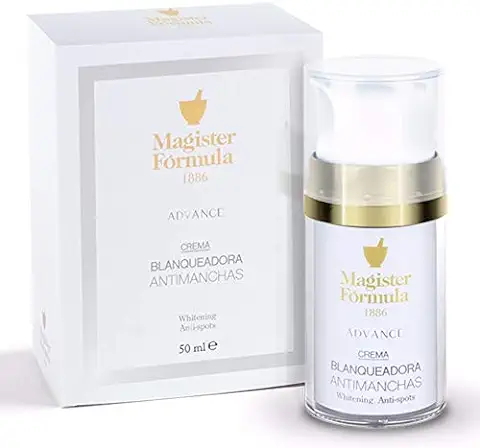 Crema Antimanchas Despigmentante | Crema Blanqueadora Facial | Elimina y Reduce Manchas de la piel y cara | Efecto Antiedad y Antiarrugas | Día y Noche | Magister Formula  