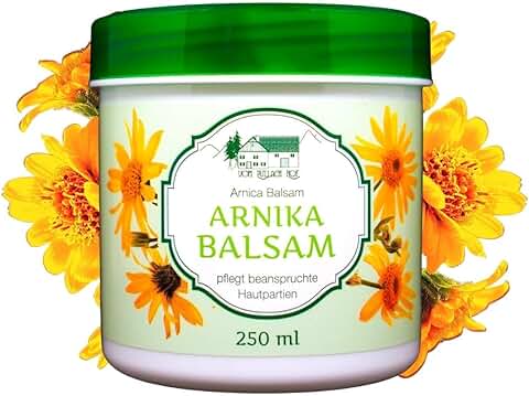 Crema Arnica Antiinflamatoria con Aceites Naturales. Ideal para Masajes Musculares y Articulares. Crema para Calmar los Dolores. Con Efecto Relajante. Formula Alemana 250ml  