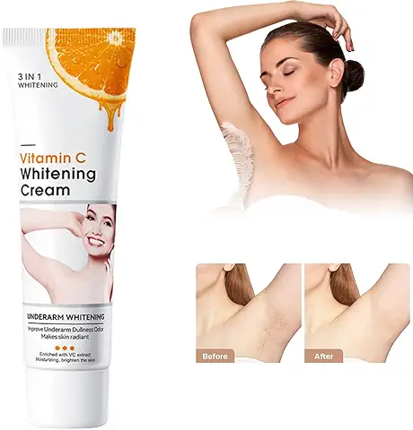Crema Blanqueadora para Aclarar las Manchas Corporales, para Piel Oscura en Axilas, Cuello,Codo,50g  