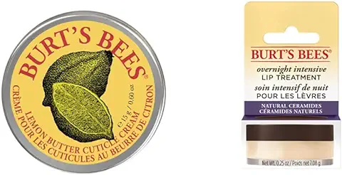 Crema Cutículas - Aceite de Limón + Tratamiento Labial Intensivo Nocturno 100 % Natural, Cuidado Labial Superhidratante - 7,08 g  