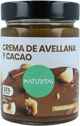 Crema de Cacao y Avellana 250 g Naturitas Essentials | Cacao puro Desgrasado | 85% Avellana Tostada | Ideal para Untar | Sin Azúcar | 100% Natural  