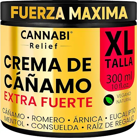 CREMA DE CÁÑAMO EXTRA FUERTE PREMIUM USO TÓPICO Alta Potencia y Rápida Absorción 300 ml | Aceite de Cáñamo Mentol Romero Caléndula  