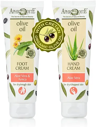 Crema de Manos Afrodita -100% Natural-2 Piezas Set 2 Elaborado con el Aceite de Oliva Ecológico más puro de Grecia (Mango & Papaya/Argan & Pomegranate)…  