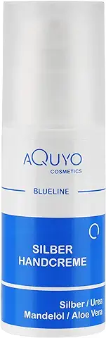 Crema de Manos Blueline de Plata para Manos y Dedos muy Secos, ásperos, Agrietados y Inflamados, Crema de Plata Antibacteriana con Plata Coloidal, Cuidado de Manos con aloe vera y Urea.  