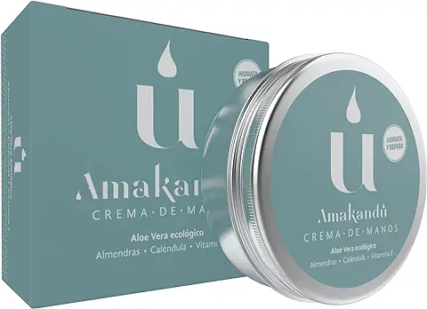 Crema de Manos Hidratante para Pieles Sensibles y Secas -Crema de Manos Reparadora -Ingredientes Ecologicos – Aloe Vera+ Almendras + Caléndula + Vitamina E - Pieles Sensibles  