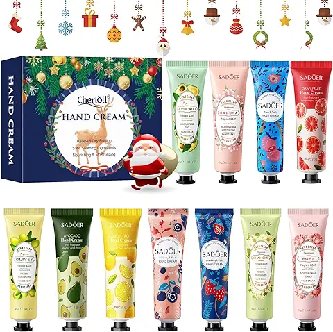 Crema de Manos,Set de Cremas de Manos Mujer 11 Piezas de Loción para Manos Secas Con Ultra Hidratación y Rápida Absorción Kits de Regalo Mujer Ideal para Navidad Festival Aniversario  