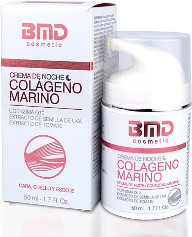 Crema de Noche Facial Hidratante para Mujer - Crema Antiarrugas y Antiedad para Cara con Colágeno Marino, Reparadora y Nutritiva - Resultados Visibles en 4 Semanas- 50 ml  