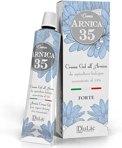Crema De Árnica Extra Fuerte 50ml Rica en Extractos De Árnica Orgánica, Made In Italy y Excelente Para Masajes Musculares Y Articulares - Árnica Crema Efecto Frio Dulàc  