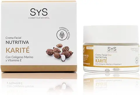 Crema Facial Manteca de Karite 50ml. Enriquecida con Colágeno Marino, Vitamina E y Aloe Vera. Hidratante y Nutritiva.  