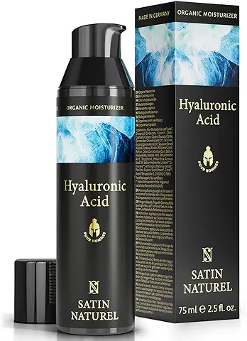 Crema Hidratante Facial Hombre - Serum Acido Hialuronico - Rellena Arrugas en Face y Contorno de Ojos - Antiedad Cara - Antiarrugas & Antiojeras - Satin Naturel