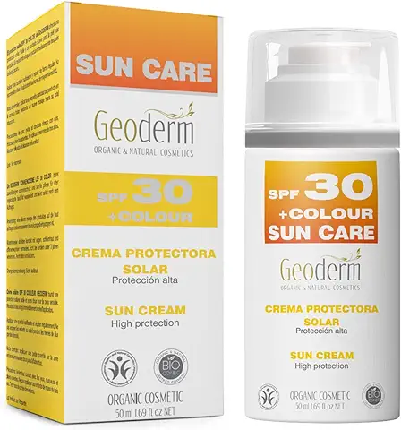 Crema Protectora Solar SPF +30 - Formato de 50 ml - Aclara y Unifica el Tono de la Piel - Contiene Aceite de Semillas de Frambuesas - Propiedades Antioxidantes - Para Uso Diario - Aquisana  