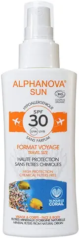 Crema Solar Para Cara y Cuerpo - Spray Protección Solar Ecológico - Cuida tu Piel y el Planeta - Tamaño de Viaje (SPF 30)  