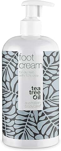 Cremas para pies de Australian Bodycare, 500 ml | Removedor de Durezas para Hombres y Mujeres | Hidratante para pies muy Secos y Agrietados, con 10% de urea | Con Aceite de árbol del té Australiano  