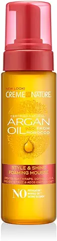 Creme of Nature Argan Oil Espuma para Estilizado y Brillo, con Aceite de Argán, Hidrata, Define y Previene el Encrespamiento - 207 ml  
