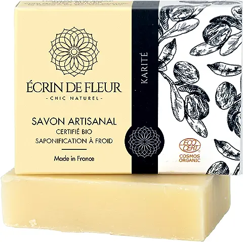 Écrin de Fleur – Jabón de Karité, para Pieles Secas, Jabón Artesanal Orgánico, Saponificado en Frío, 1x90g  