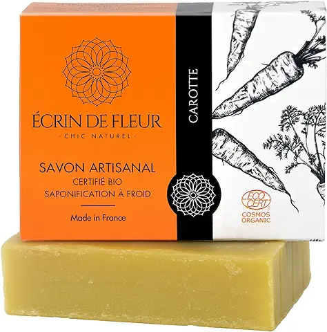 Écrin De Fleur - Jabón de Zanahoria para Pieles Delicadas, Artesanal y Orgánico, Cuidado Natural, 1x90g  
