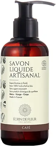 Écrin De Fleur - Jabón Líquido Artesanal con Infusión de Café, Orgánico Certificado, Ingredientes Mínimos, Ideal para Pieles y Cabellos Sensibles - Rostro, Manos, Cuerpo, 1x250ml  
