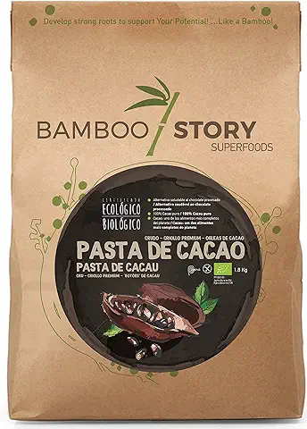 CRUDO | BAMBOO STORY | Pasta Cacao | Obleas | Criollo | Peruano | Ecológico | 1.8Kg | 100% Puro | Masa  