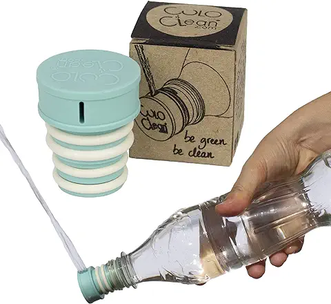 CuloClean Bidé De Mano para WC. Hecho en España. El Bidet Portátil más Discreto. Compatible con Cualquier Botella de Plástico. Ducha Sanitaria o de Viaje, Tapón Acoplable. (1pcs Aguamarina)  