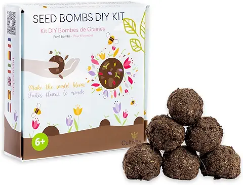 Cultivea - Kit de Huerto DIY con Bombas de Semillas - Semillas de Flores para Plantar para Las Abejas - Semillas 100% Ecológicas - Actividad Manual para Hacer con los Niños - Ideal para Regalar  