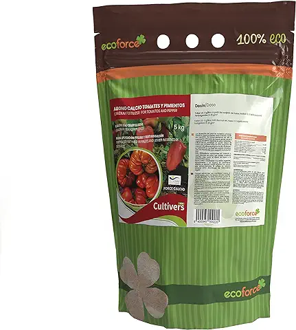 CULTIVERS Abono Calcio para Tomates y Pimientos Ecológico de 5 Kg. Corrector de Carencias de Acción Inmediata. Refuerza la Resistencia a Enfermedades. Mejor Calidad  