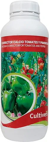 CULTIVERS Calcio Tomates y Pimientos Líquido de 1 L. Corrector de Carencias de Calcio para Hortalizas. Fertilizante Orgánico Natural Refuerza la Resistencia a las Enfermedades.  