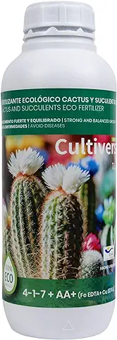 CULTIVERS Fertilizante Cactus y Crasas Ecológico de 1 L. Abono Líquido de Crecimiento Saludable con Mayor Floración. Plantas más Resistente a Enfermedades. Abono 100% Orgánico  