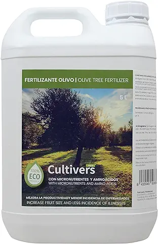 CULTIVERS Fertilizante Ecológico para Olivo Líquido. Abono 100% Orgánico con Macronutrientes y Micronutrientes. Mejora la Fructificación, Cantidad y Calidad de la Oliva (5 L)  