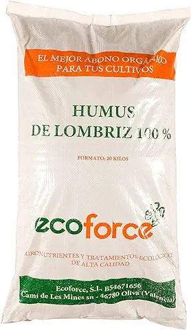 CULTIVERS Humus de Lombriz Ecológico 40 L Universal. Abono para Plantas. Fertilizante Orgánico 100% Natural. Reconstituyente del Suelo  