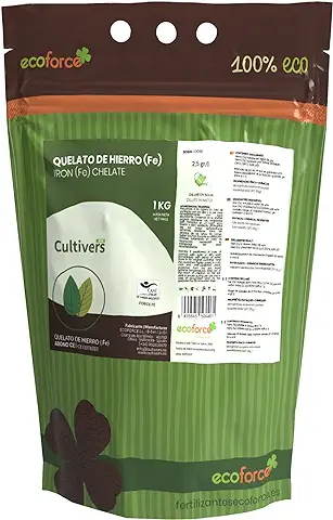 CULTIVERS Quelato de Hierro Fertilizante Ecológico de 1 Kg. Reverdeciente Anticlorosis. Nutriente Fundamental para Las Plantas (6% Fe-EDDHA orto orto 4,8 % )  