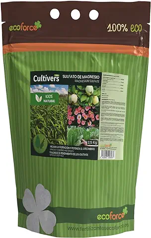 CULTIVERS Sulfato de Magnesio. Abono Universal Ecológico 100% Natural. Favorece el Crecimiento de Cultivos, Jardines y Plantas de Interior. Fertilizante de Magnesio alta Solubilidad (2,5 kg)  