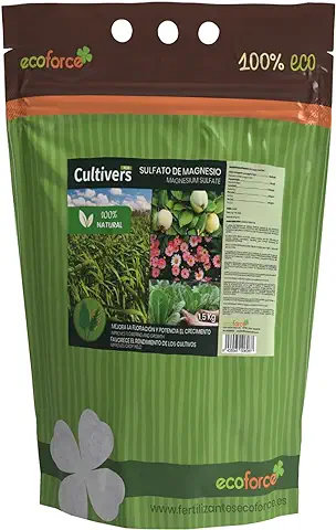 CULTIVERS Sulfato de Magnesio de 1,5 kg. Abono Universal Ecológico 100% Natural. Favorece el Crecimiento de Cultivos, Jardines y Plantas de Interior. Fertilizante alta Solubilidad  