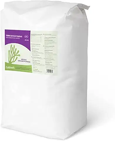 CULTIVERS Tierra de Diatomeas Molida 25 kg. 100% Natural y Ecológico. No Calcinada de Alta Pureza, sin Tratamientos ni Residuos. Grado Alimenticio E551C Molienda  