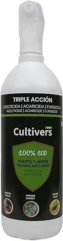 CULTIVERS Triple Acción Ecológico de 1 L. Insecticida, Fungicida y Acaricida. Protección Contra Insectos, Hongos y ácaros en Plantas. Acción Protectora Frente al Ataque de Plagas y Enfermedades  