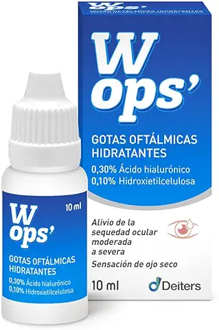 DEITERS - WOPS' Gotas Humectantes, Lágrimas Artificiales en gel para ojo con Sequedad de Moderada a Severa, Ácido Hialurónico 0,3%, Colirio, Gotas Lubricantes en gel, Frasco 10 ml  