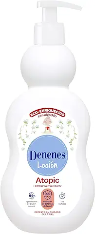 Denenes Atopic - Loción Hidratante con Algodón Ecológico, Hidrata y Alivia, Sin Sulfatos, Apto para Pieles Sensibles y Atópicas, con 99% de Ingredientes de Origen Natural - 400 ml  