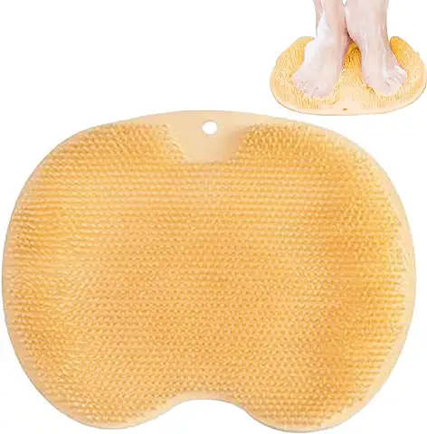 Depurador de pies y Espalda, Cepillo de Pies para Ducha de Silicona, Exfoliante Limpiador de Ducha para Limpia, Exfolia y Masajea Pies (Yellow)  