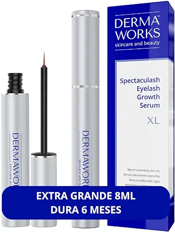 DERMAWORKS Spectaculash Serum Pestañas para el Crecimiento Rápido de Pestañas, Aumentador de Pestañas. Acondicionador de Pestañas. Hace Crecer las Pestañas Largas en 8 SEMANAS (XL - 8ml)  
