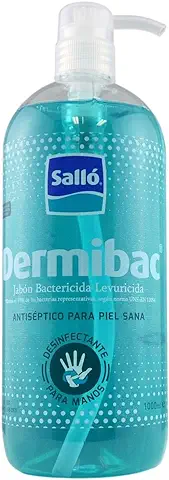 Dermibac 1Litro con Dosificador, Jabón Antiséptico para Lavado y Desinfección de Manos. Bactericida. Nº Reg. AEMPS 668-DES  