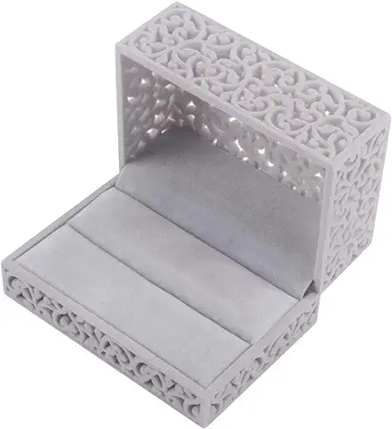 DesignSter Terciopelo Anillo de Caja/Zafiro Hueco Caja Joyero/Anillo de Boda Caja Velvet Ring Box para Anillos  